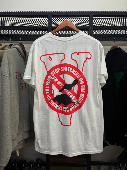 VLONE X POP SMOKE "STOP SNITCHING ON THE WOO" TEE