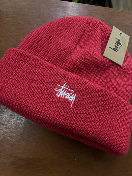 STUSSY RED BEANIE