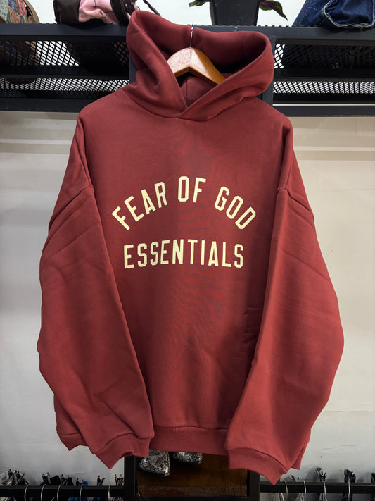 ESSENTIALS FEAR OF GOD CRIMSON SS24 HOODIE