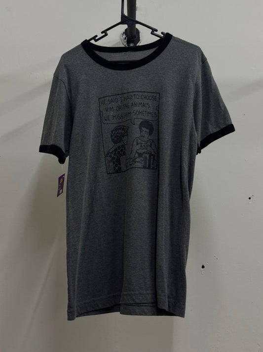 Retro Print Dark Gray Tee