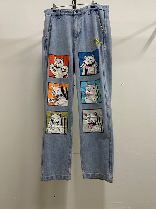 RipNDrip Cats Light Blue Jeans