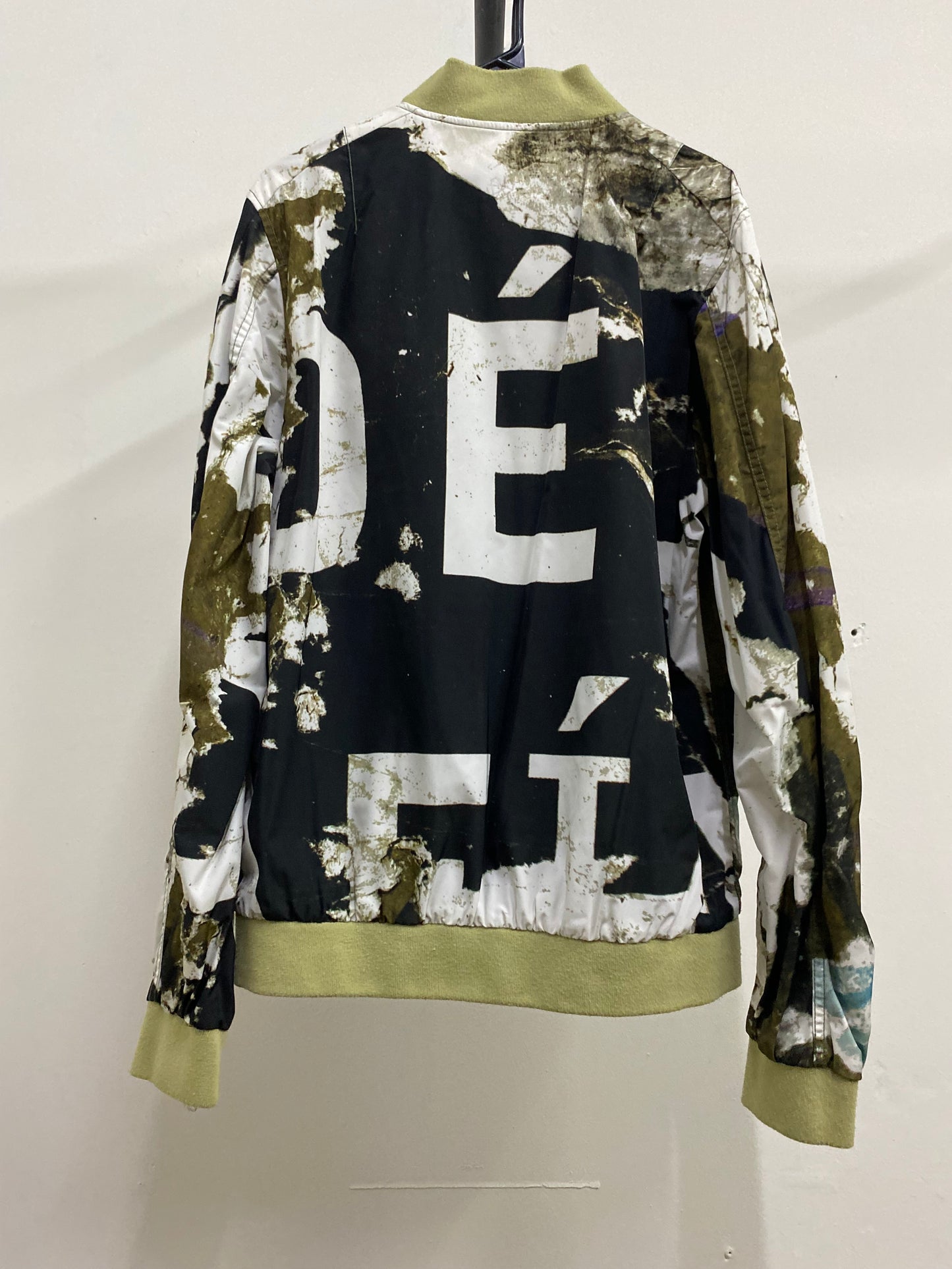 True Religion White & Green Zip-Up Jacket
