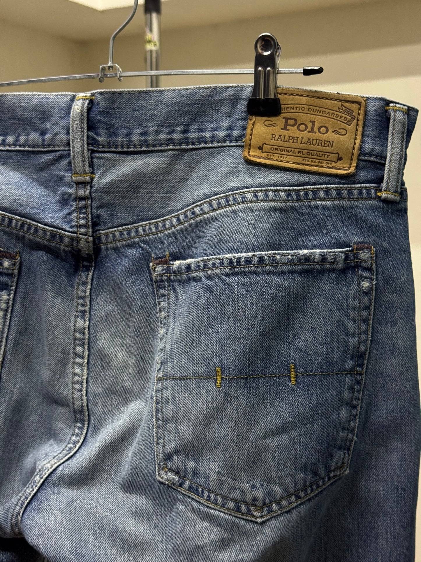 Polo Ralph Lauren Straight Cut Washed Blue Denim Jeans