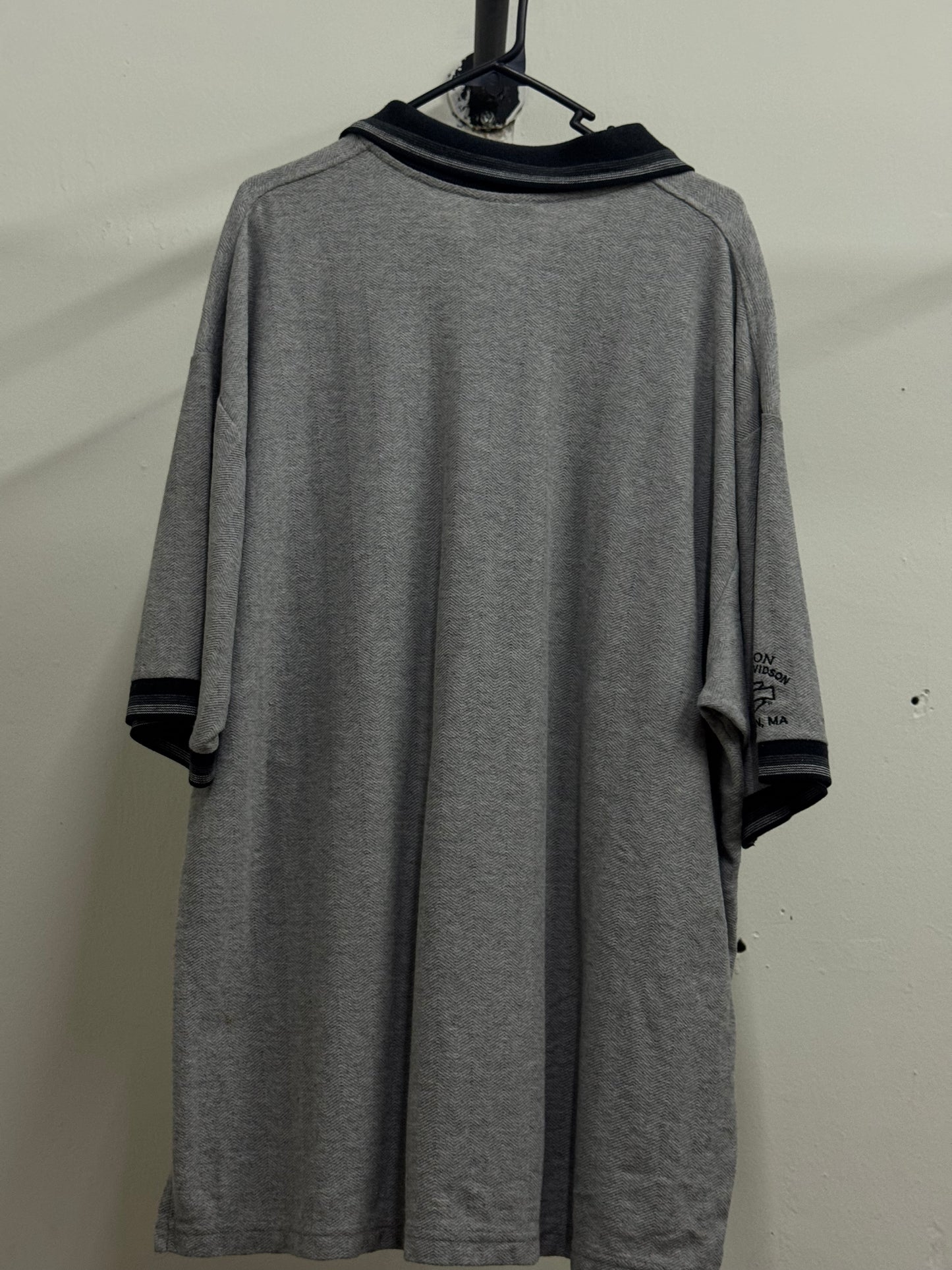 Harley Davidson Black Neck Light Gray Shirt