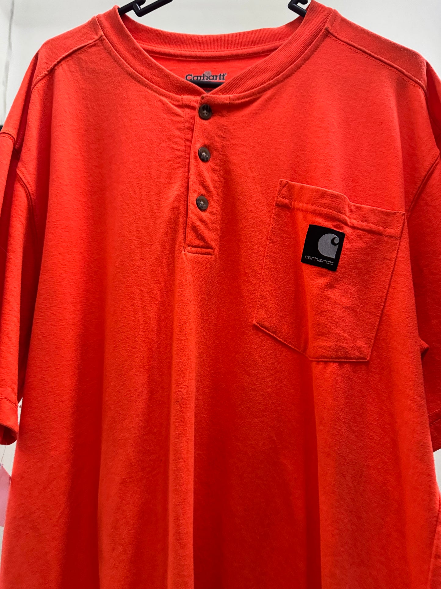 Carhartt Bright Orange Button Up Shirt