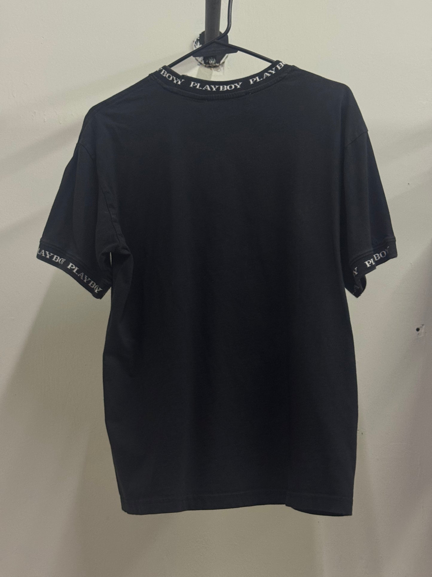Playboy Round Neck Black Tee