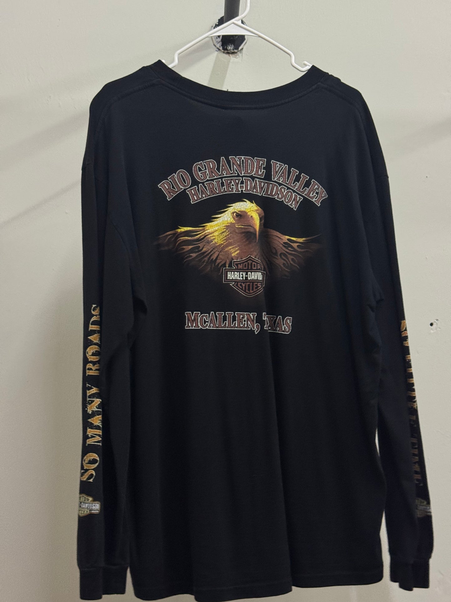 Harley Davidson McAllen Texas Long Sleeve Black Shirt