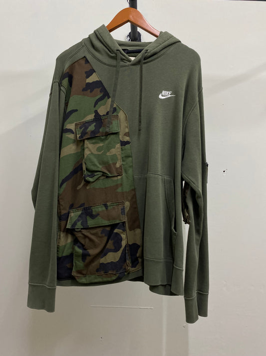 Vintage Nike Light Green & Camo Hoodie