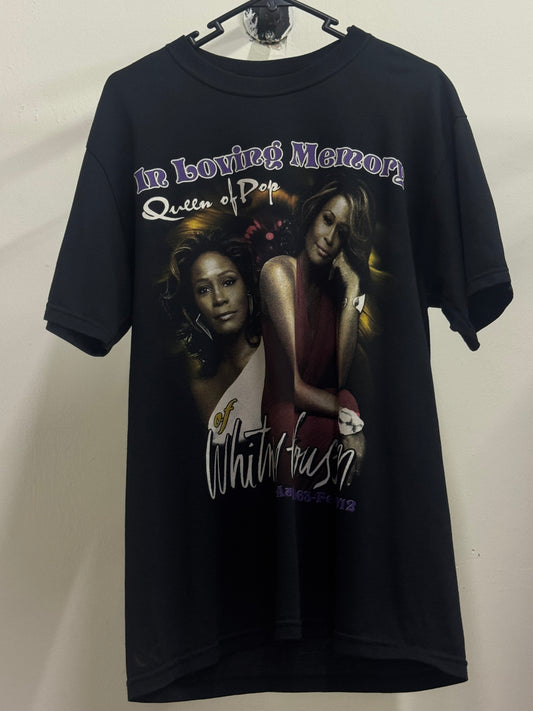 Queen Of Pop Whitney Houston Black Tee