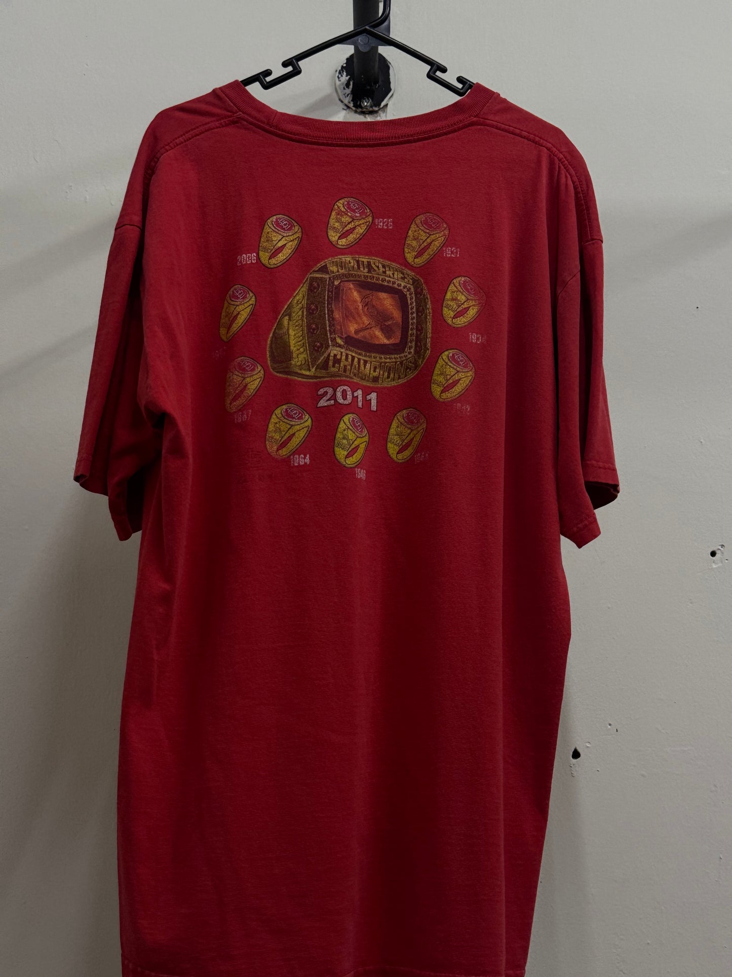 Majestic 2011 World Series Champions Light Red Tee
