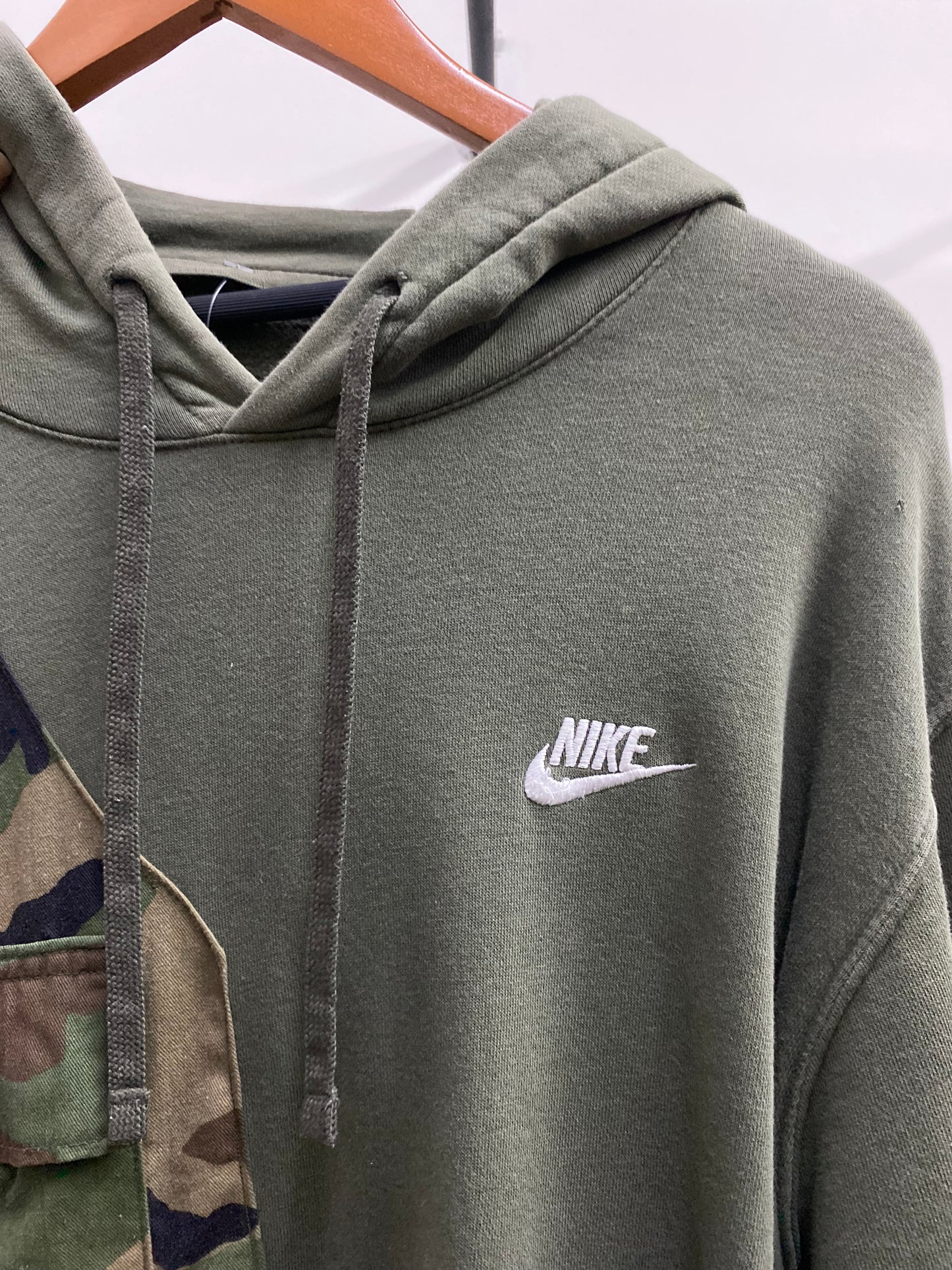 Vintage Nike Light Green & Camo Hoodie