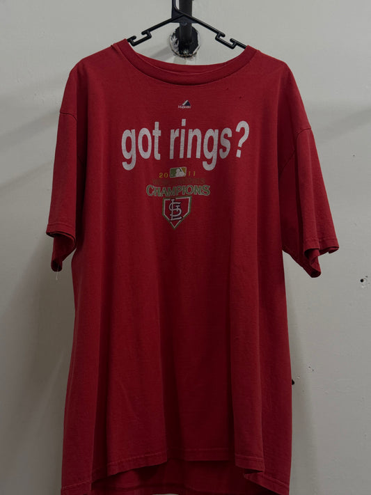 Majestic 2011 World Series Champions Light Red Tee
