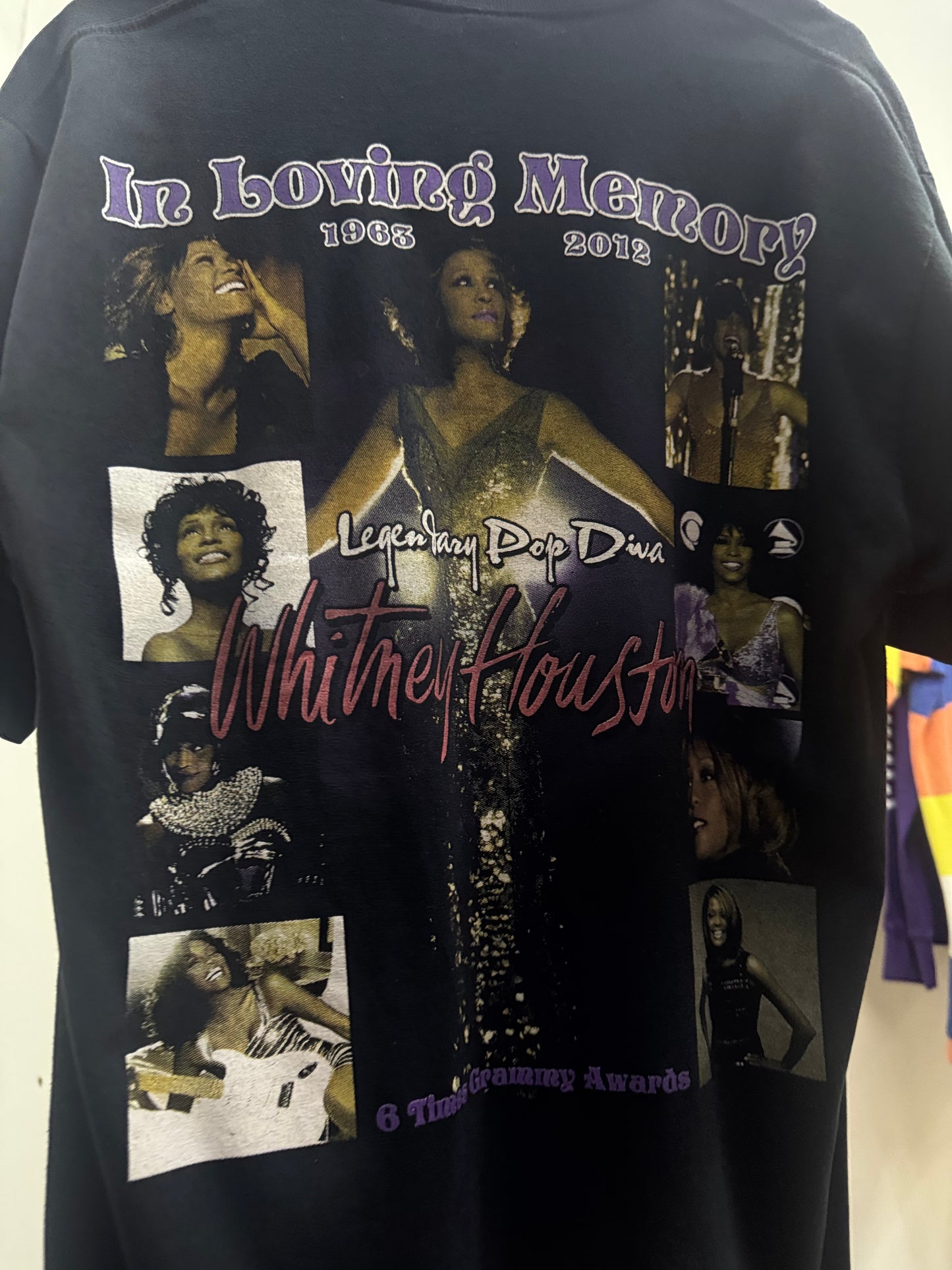 Queen Of Pop Whitney Houston Black Tee