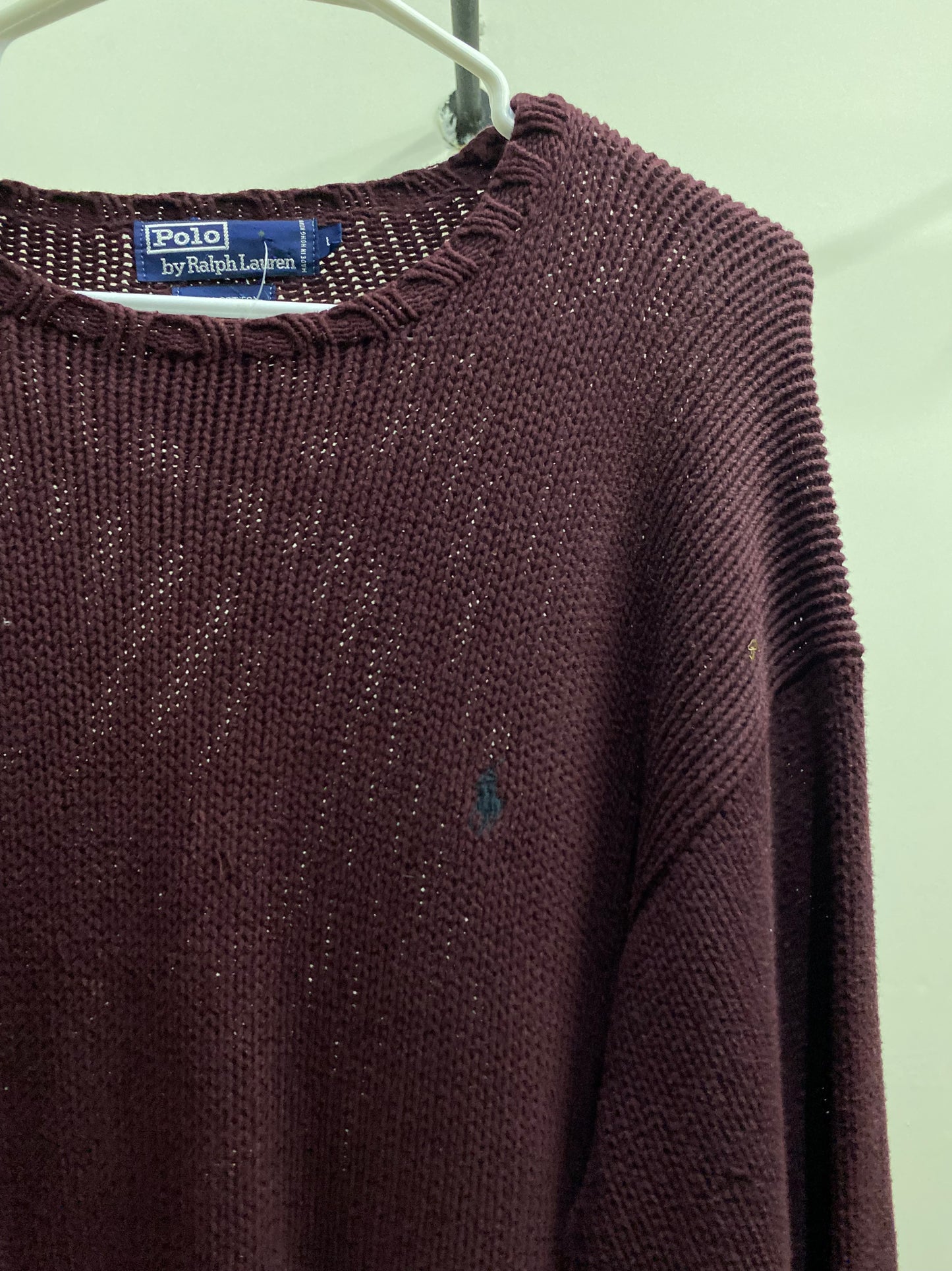 Polo Ralph Lauren Knitted Fabric Dark Burgundy Sweater