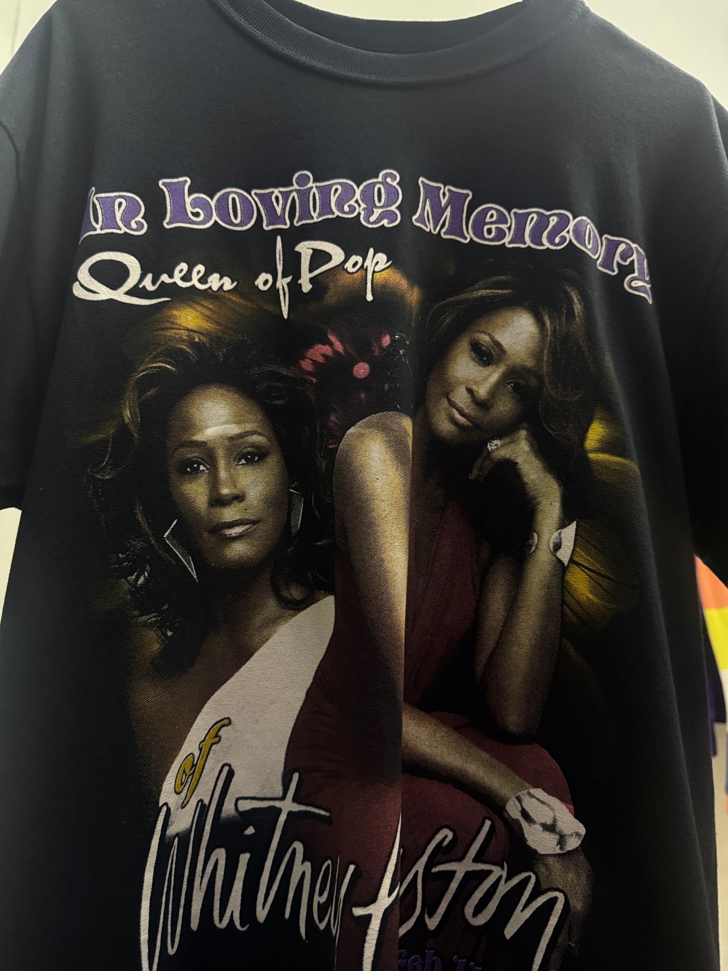 Queen Of Pop Whitney Houston Black Tee