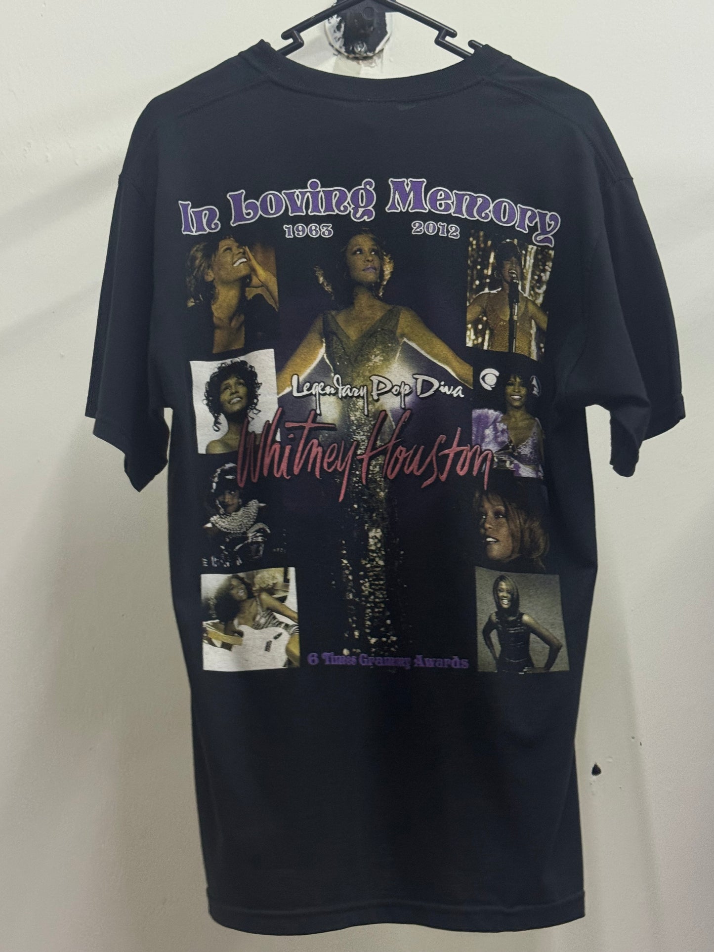 Queen Of Pop Whitney Houston Black Tee