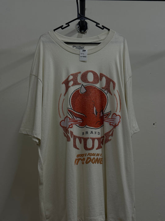 Hot Stuff Big Logo Beige Tee