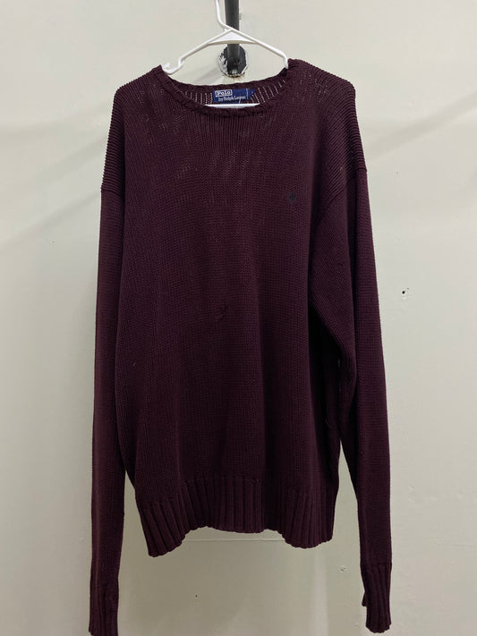 Polo Ralph Lauren Knitted Fabric Dark Burgundy Sweater