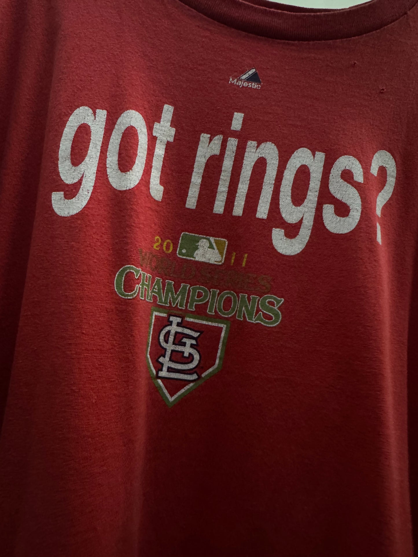 Majestic 2011 World Series Champions Light Red Tee