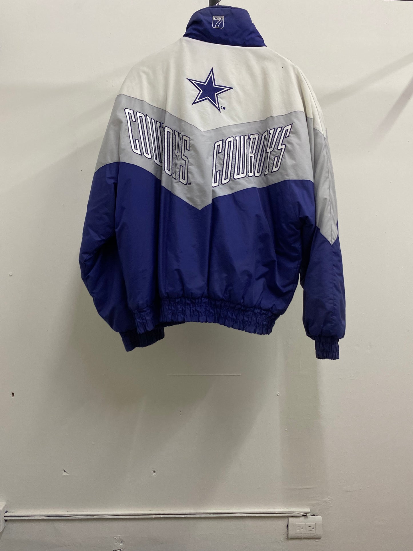 Logo 7 NFL Cowboys High Neck Blue & White Puffer Jacket