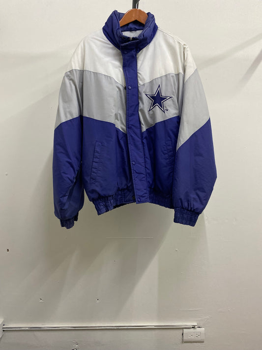 Logo 7 NFL Cowboys High Neck Blue & White Puffer Jacket
