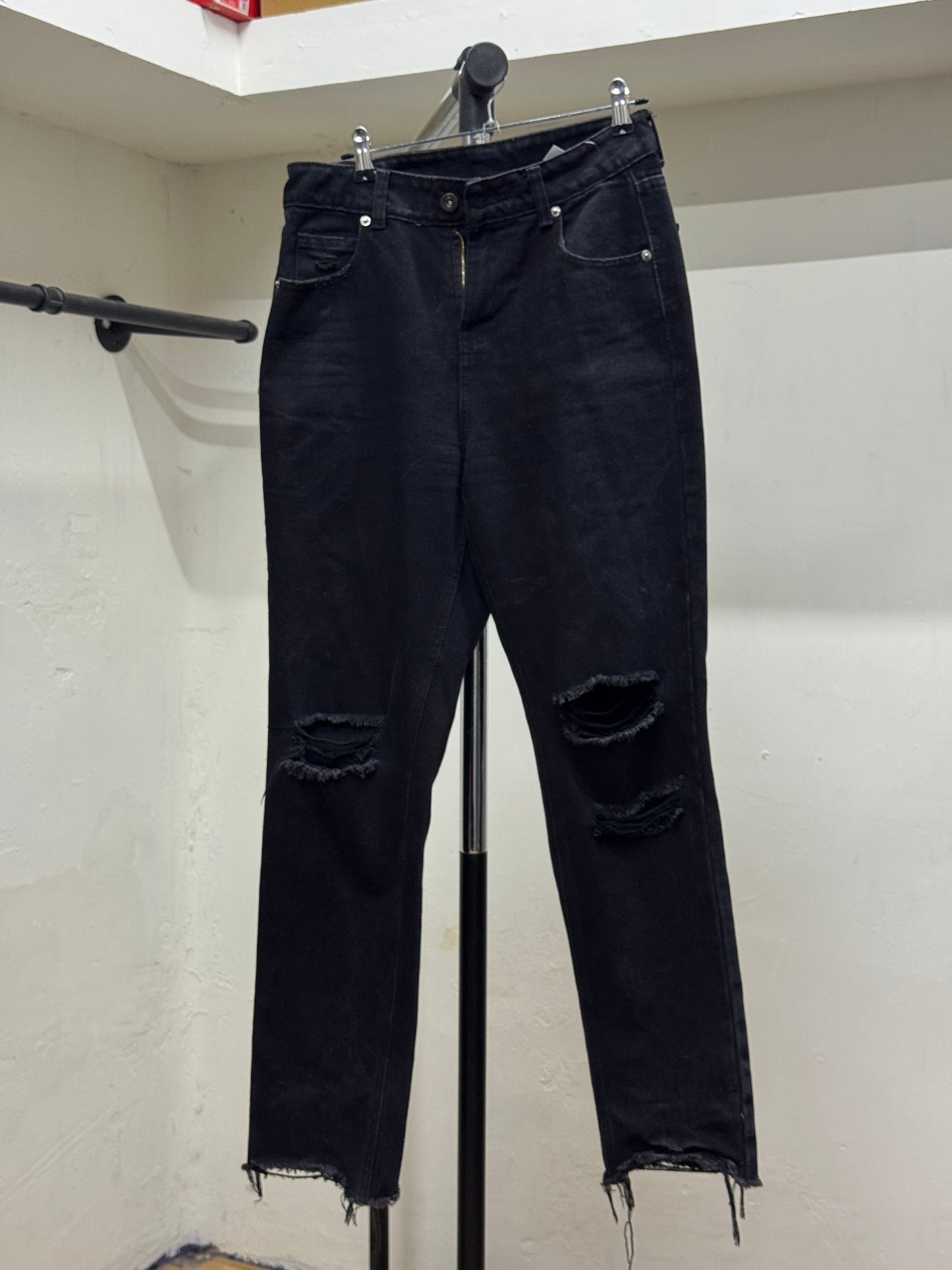 High Waist Black Denim Jeans