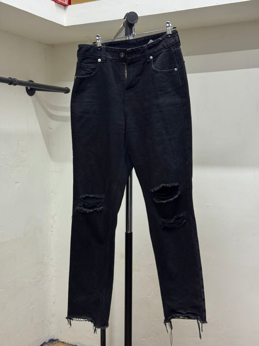 High Waist Black Denim Jeans