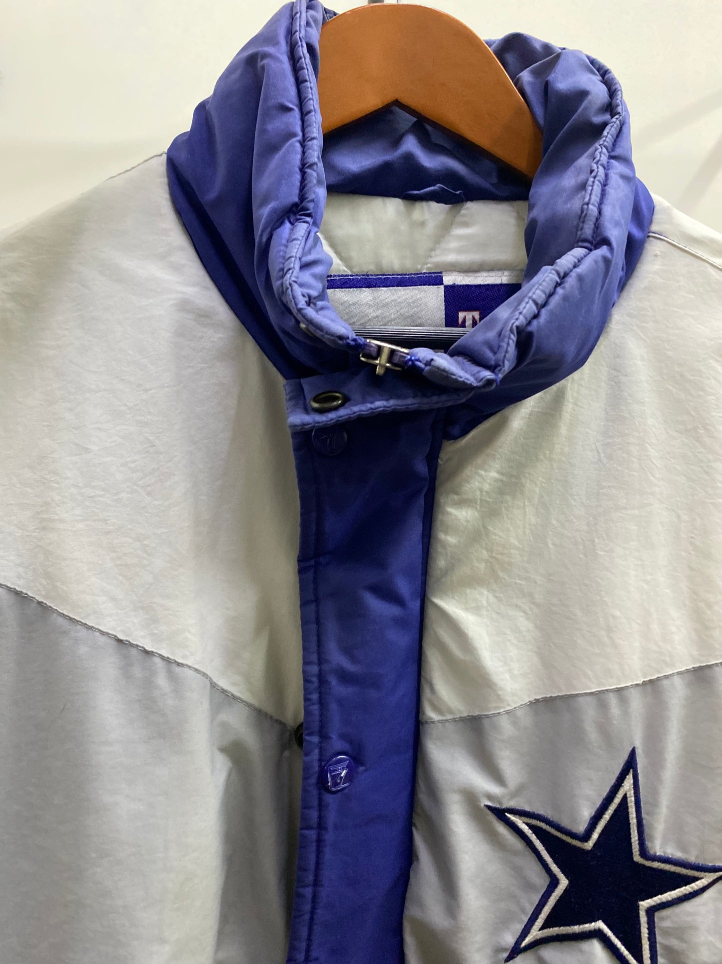 Logo 7 NFL Cowboys High Neck Blue & White Puffer Jacket