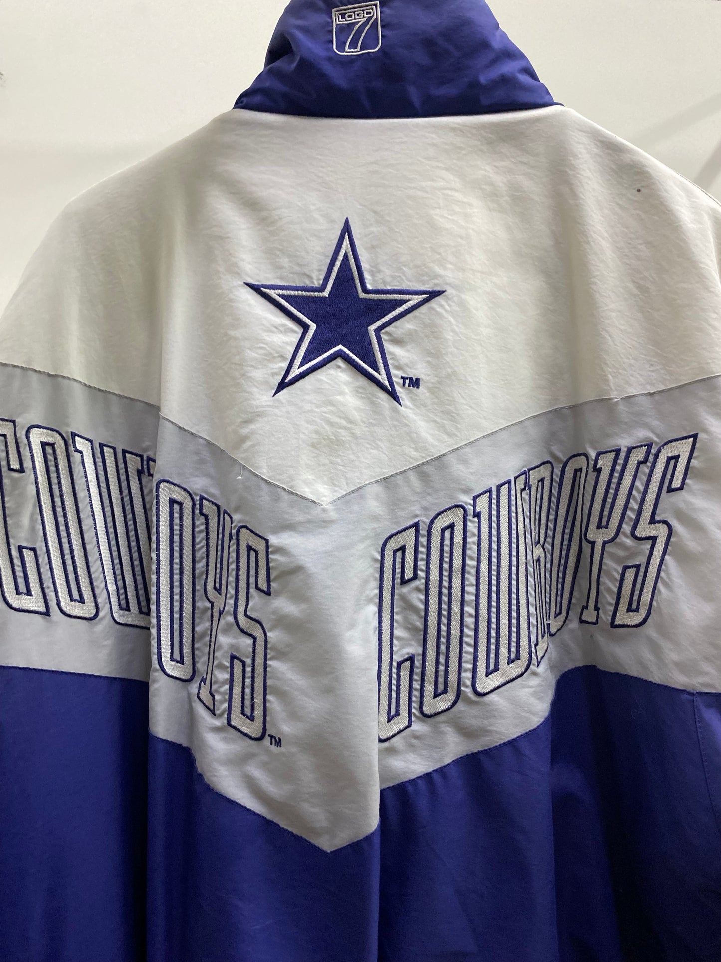 Logo 7 NFL Cowboys High Neck Blue & White Puffer Jacket