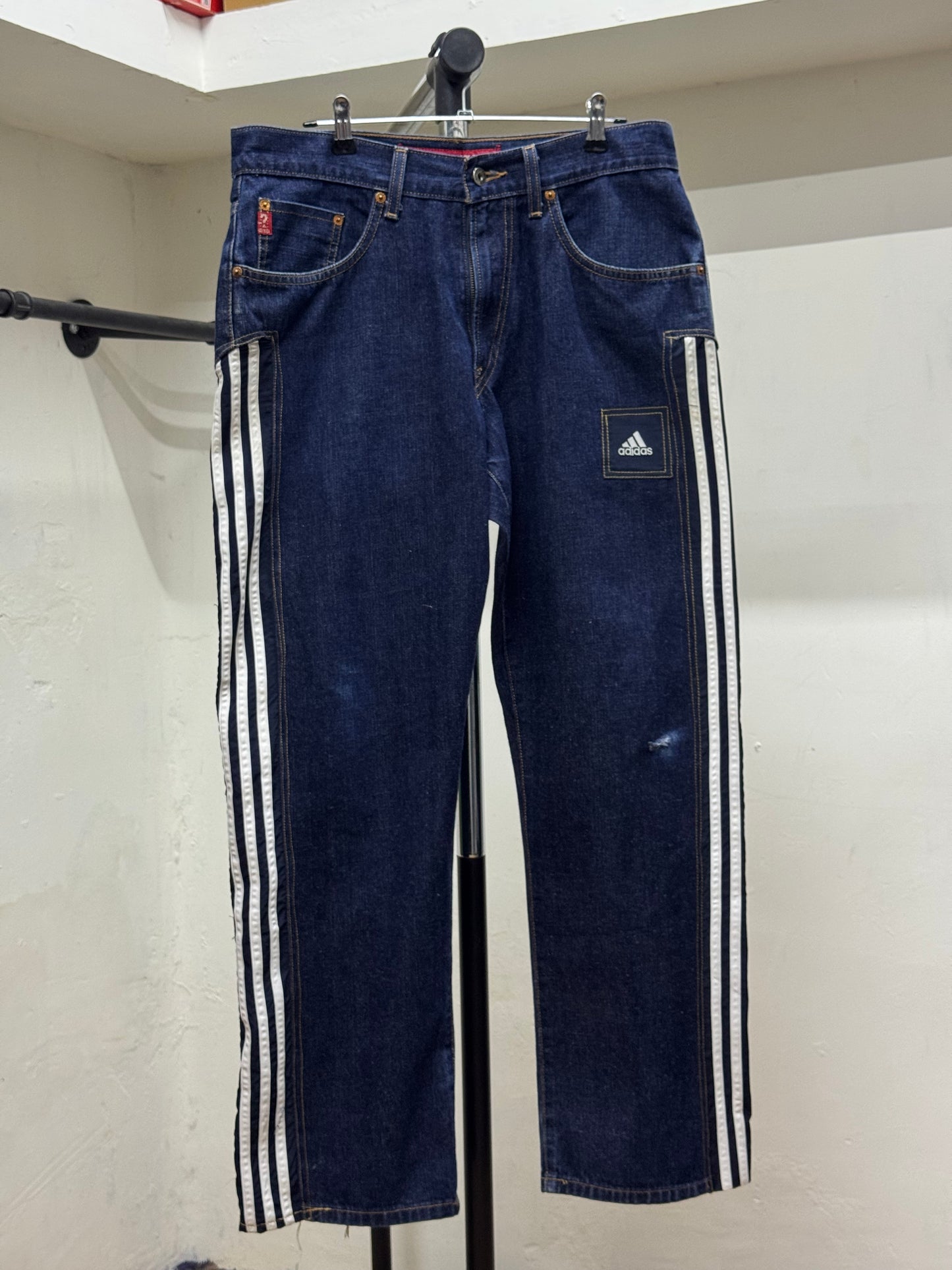 Reworked Guess x Adidas Blue Denim Jeans