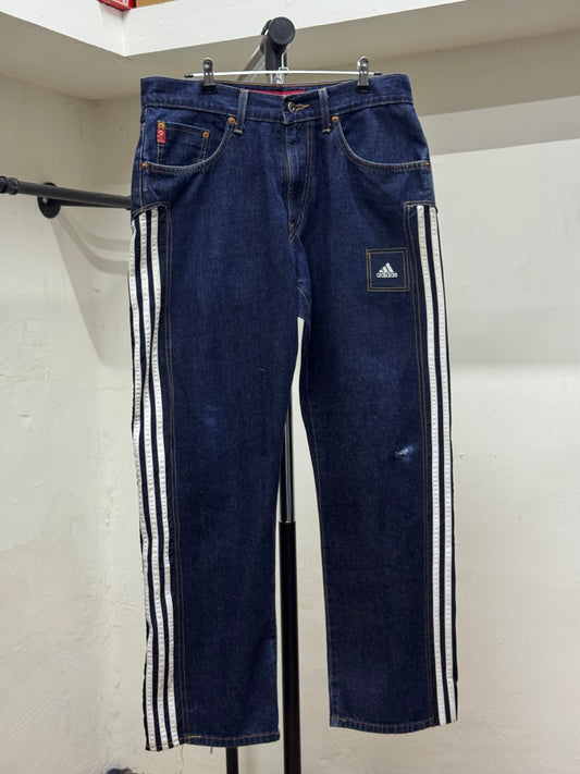 Reworked Guess x Adidas Blue Denim Jeans
