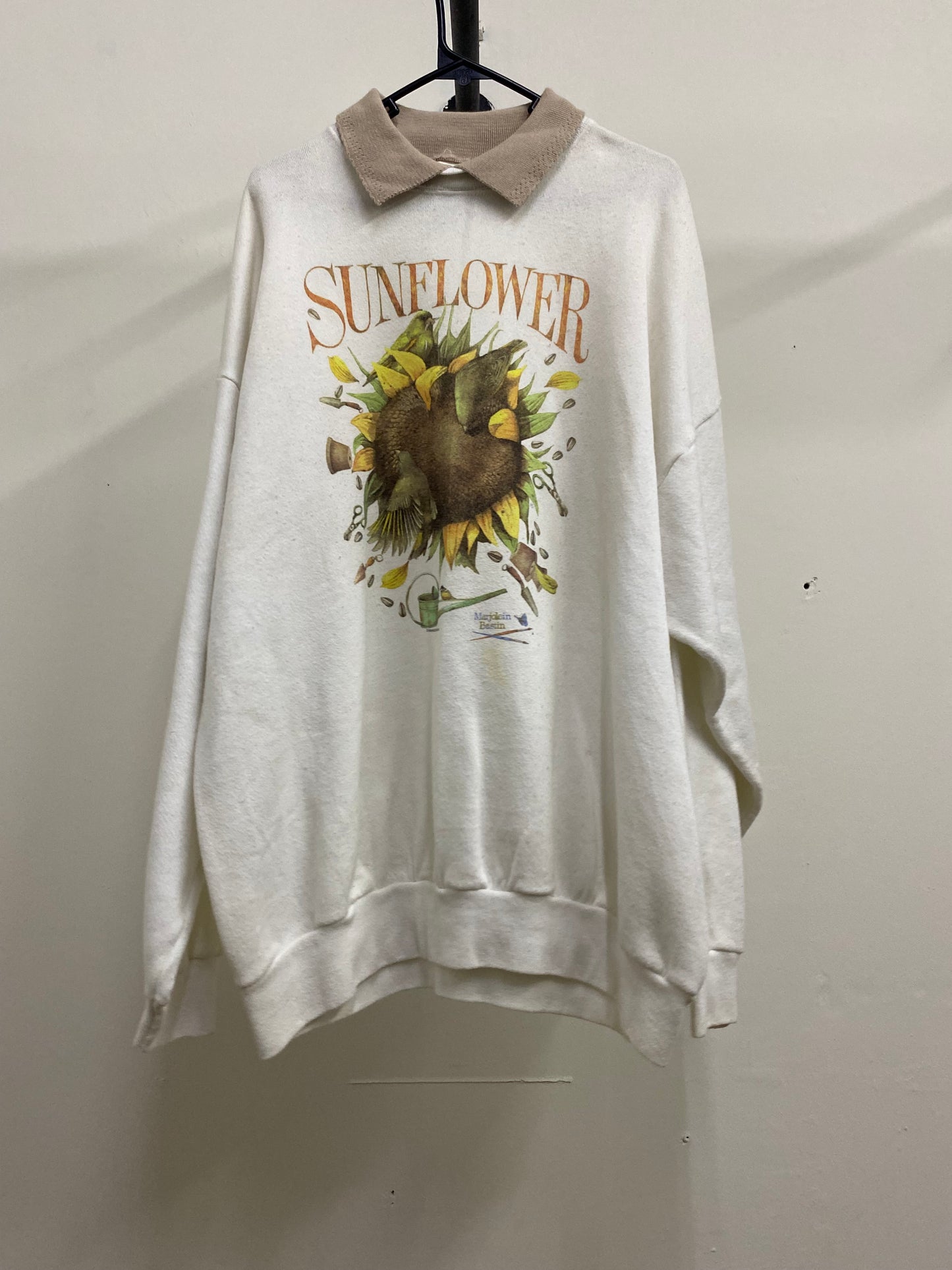 Marjolein Bastin Sunflower caqui neck white sweater