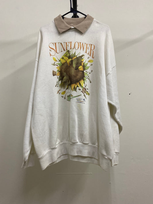 Marjolein Bastin Sunflower caqui neck white sweater