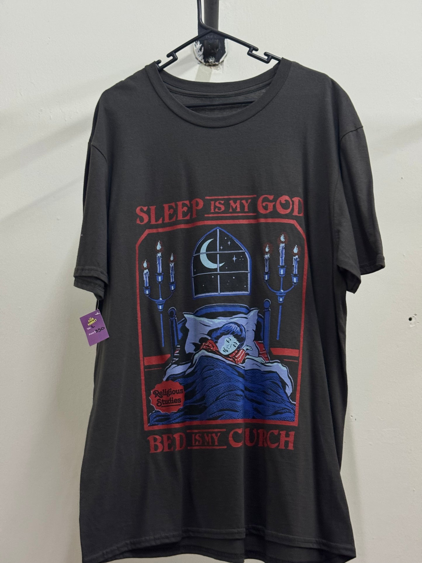 Sleep Is My God Dark Gray Graphic Tee