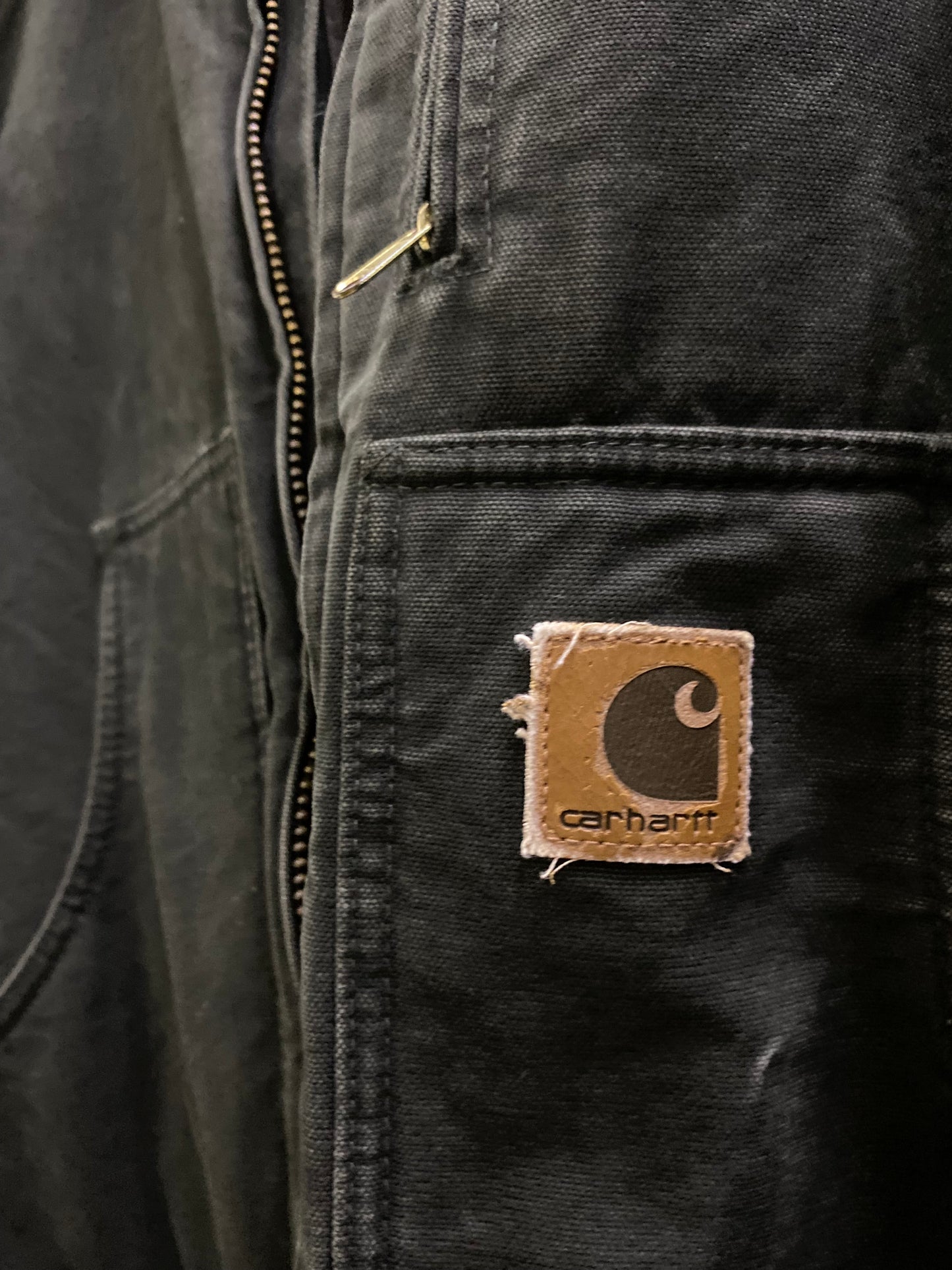 Carhartt Dark Brown Neck Dark Green Zip-Up Jacket