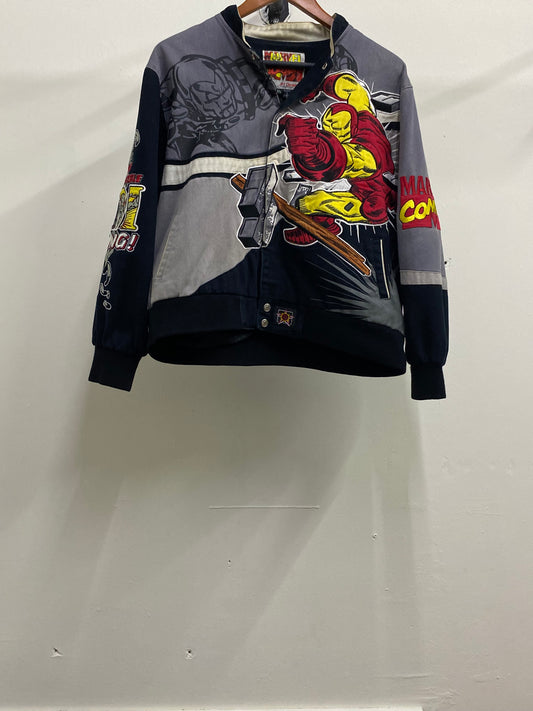 JH Design Marvel Comics Cropped Grey Jacket