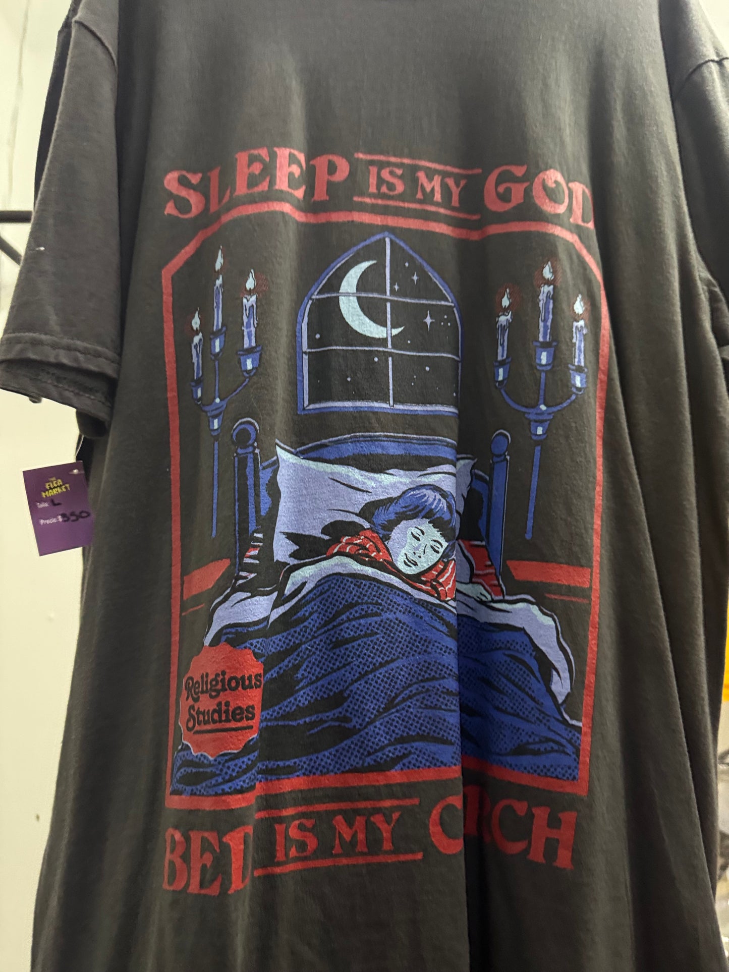 Sleep Is My God Dark Gray Graphic Tee