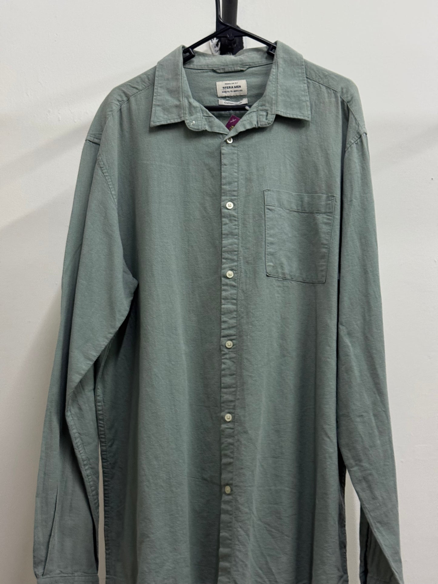 Sfera Men Button Up Long Sleeve Light Blue Shirt