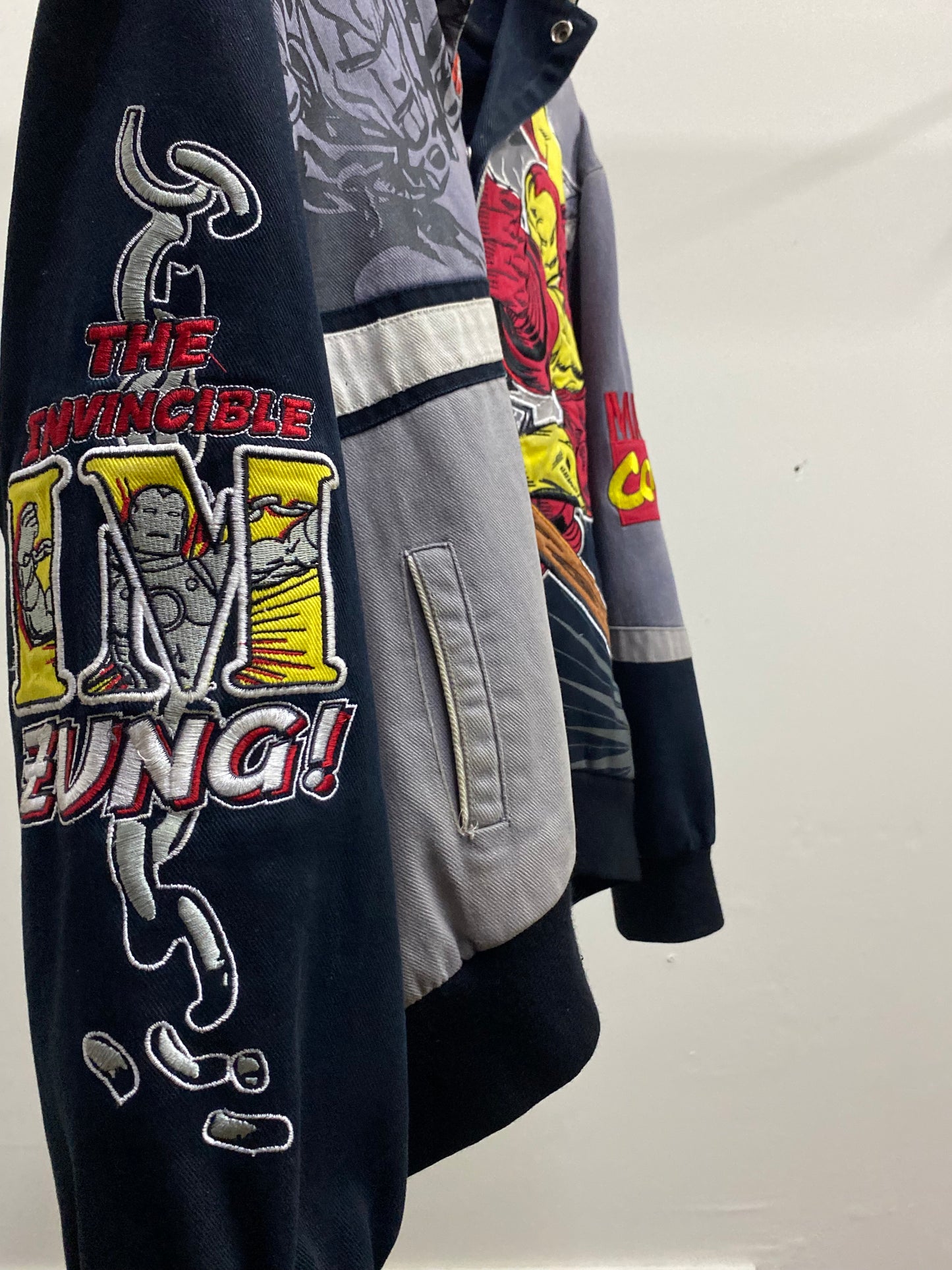 JH Design Marvel Comics Cropped Grey Jacket