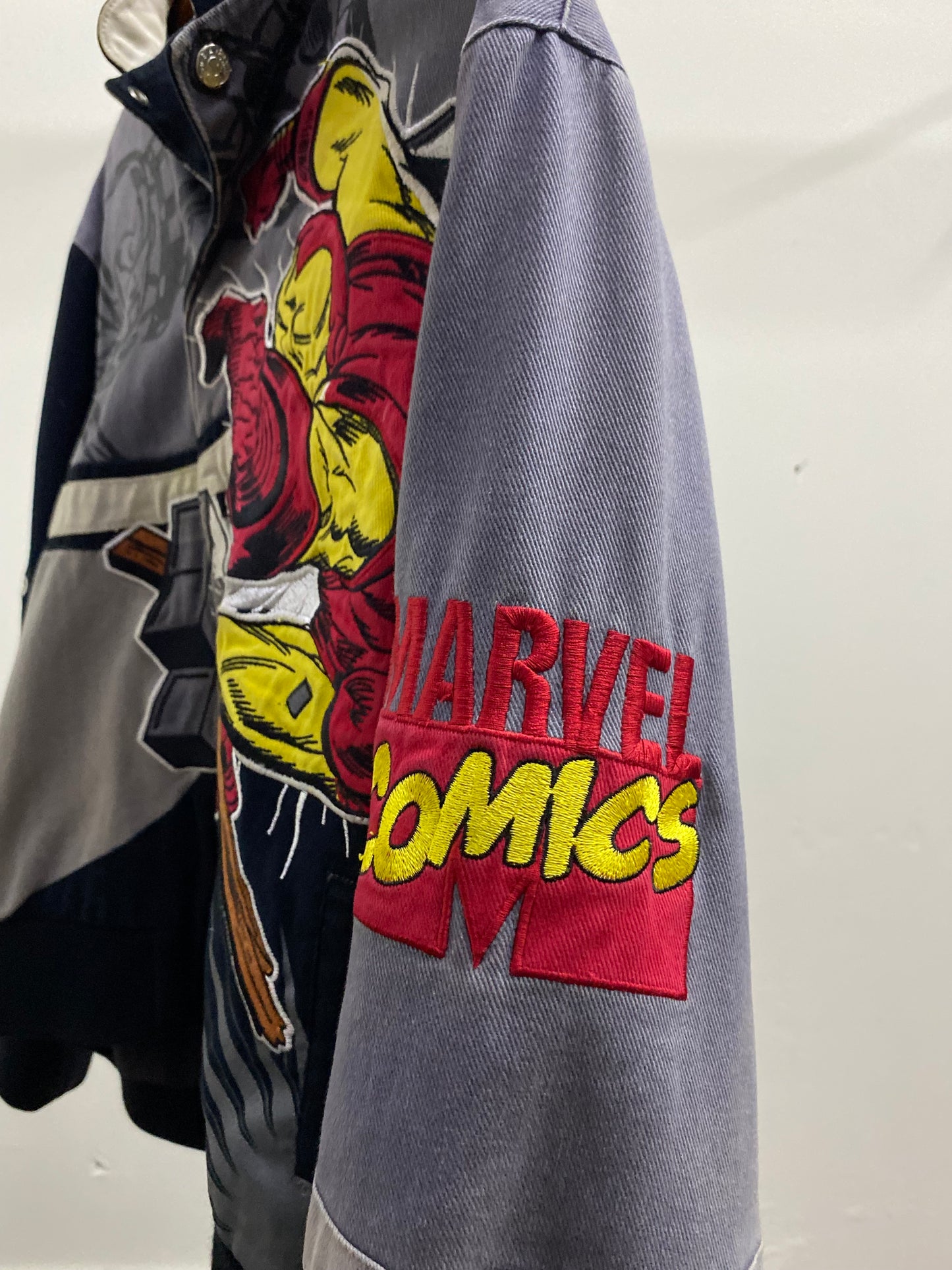 JH Design Marvel Comics Cropped Grey Jacket