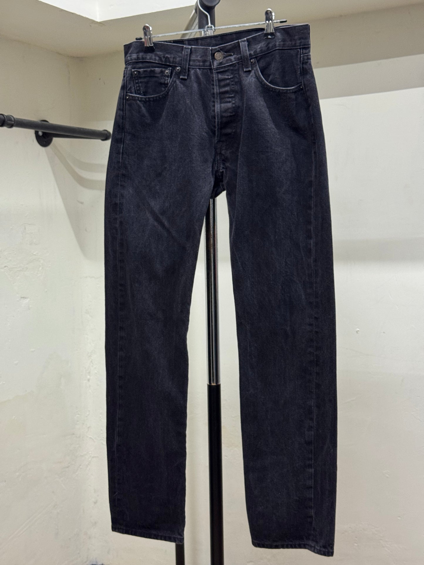 Levi's 501 Straight Leg Black Denim Jeans