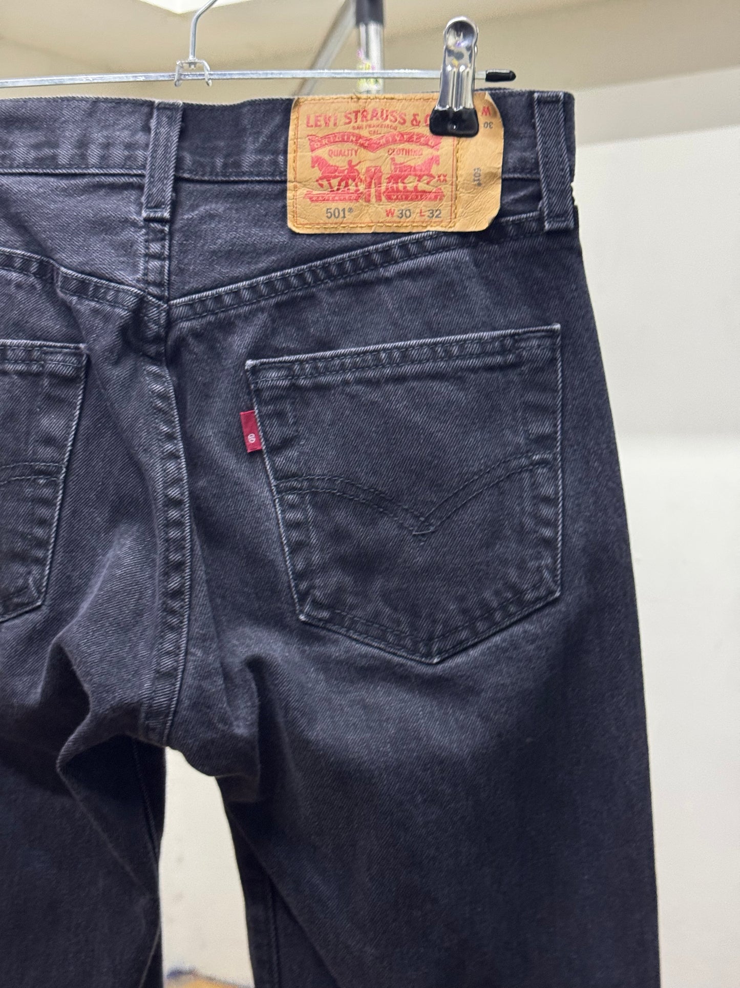 Levi's 501 Straight Leg Black Denim Jeans