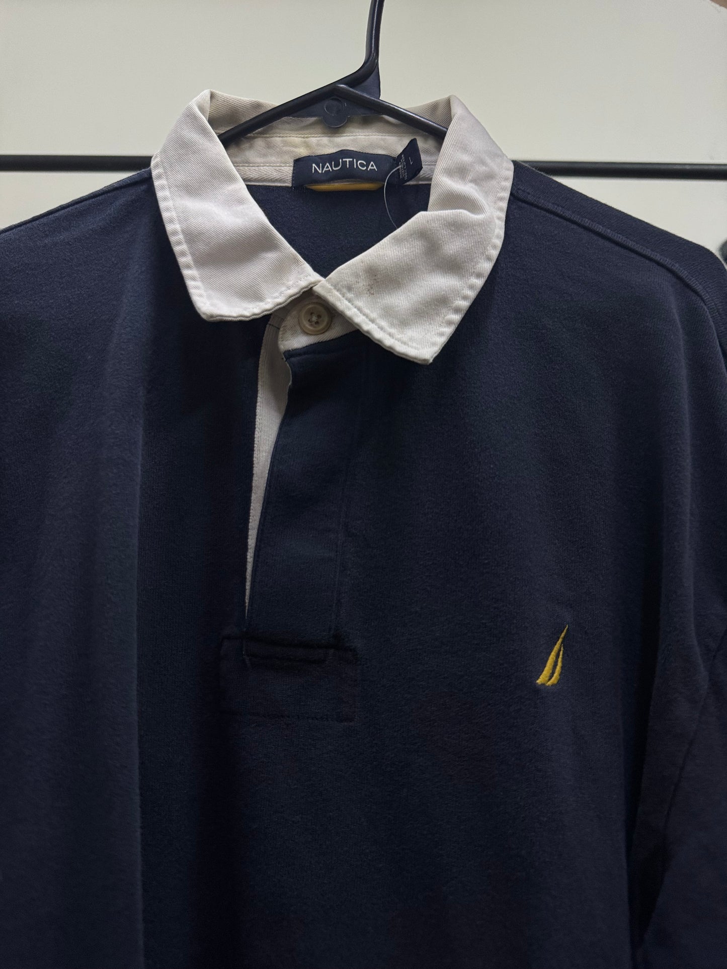Nautica Long Sleeve Dark Blue Shirt