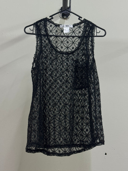 Say What Black Sheer Top