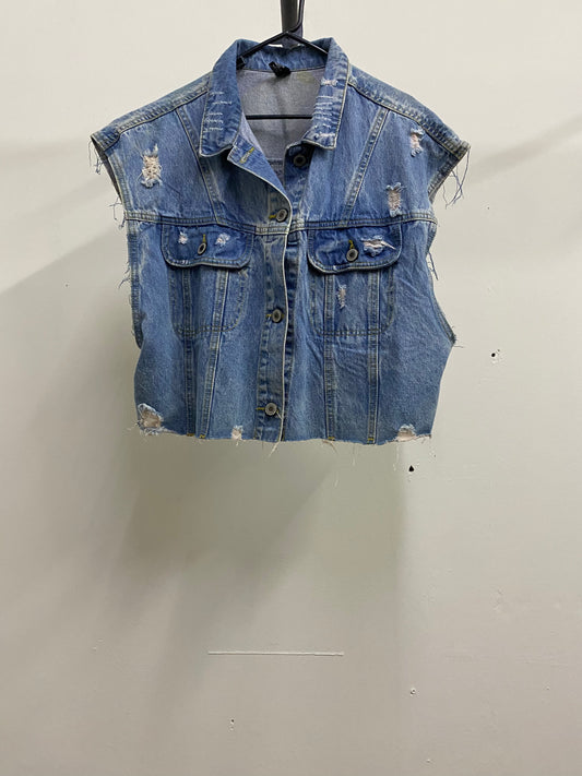 Denim Crop Vest