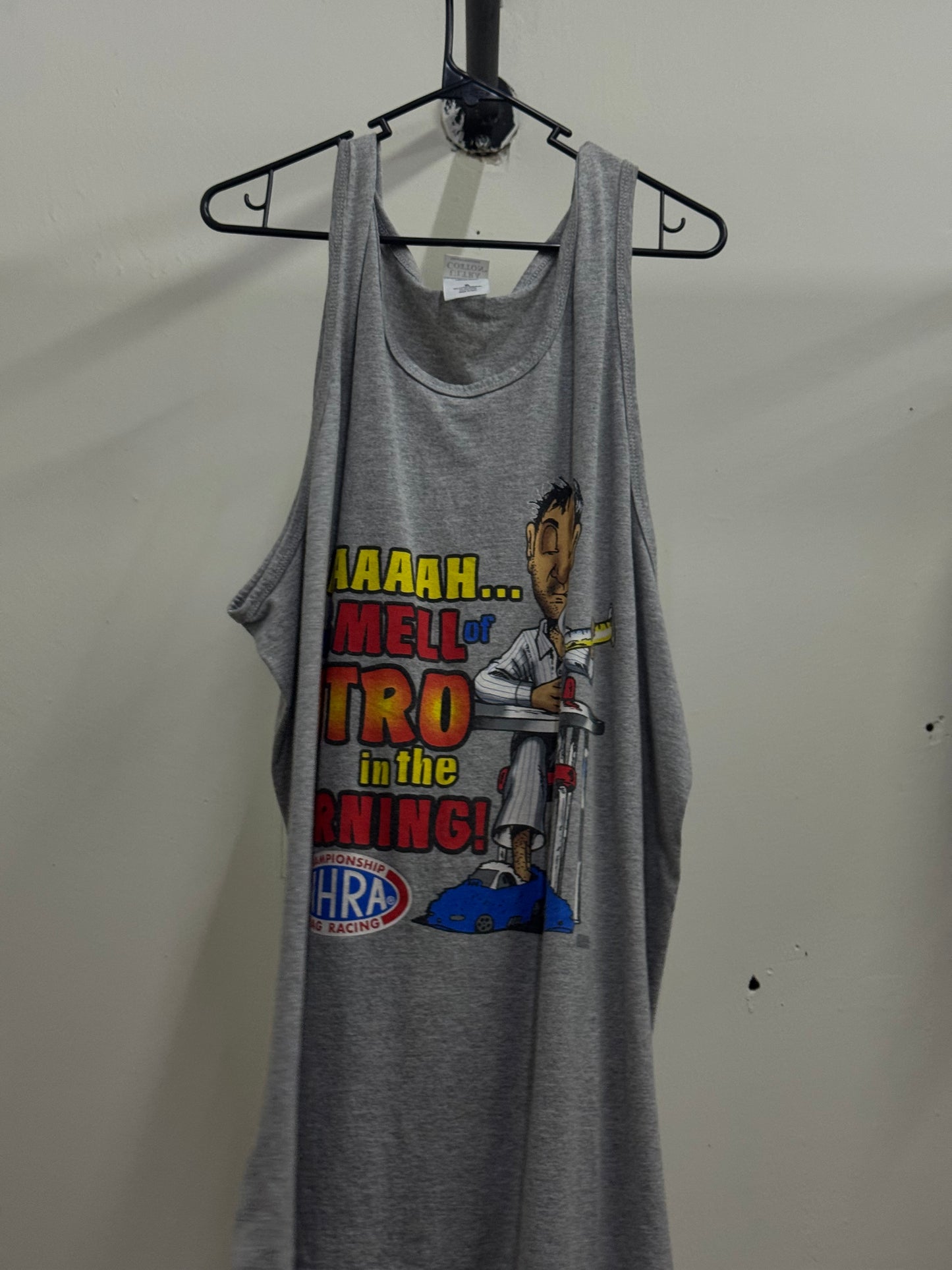 Championshir Drag Racing Light Gray Graphic Tank Top