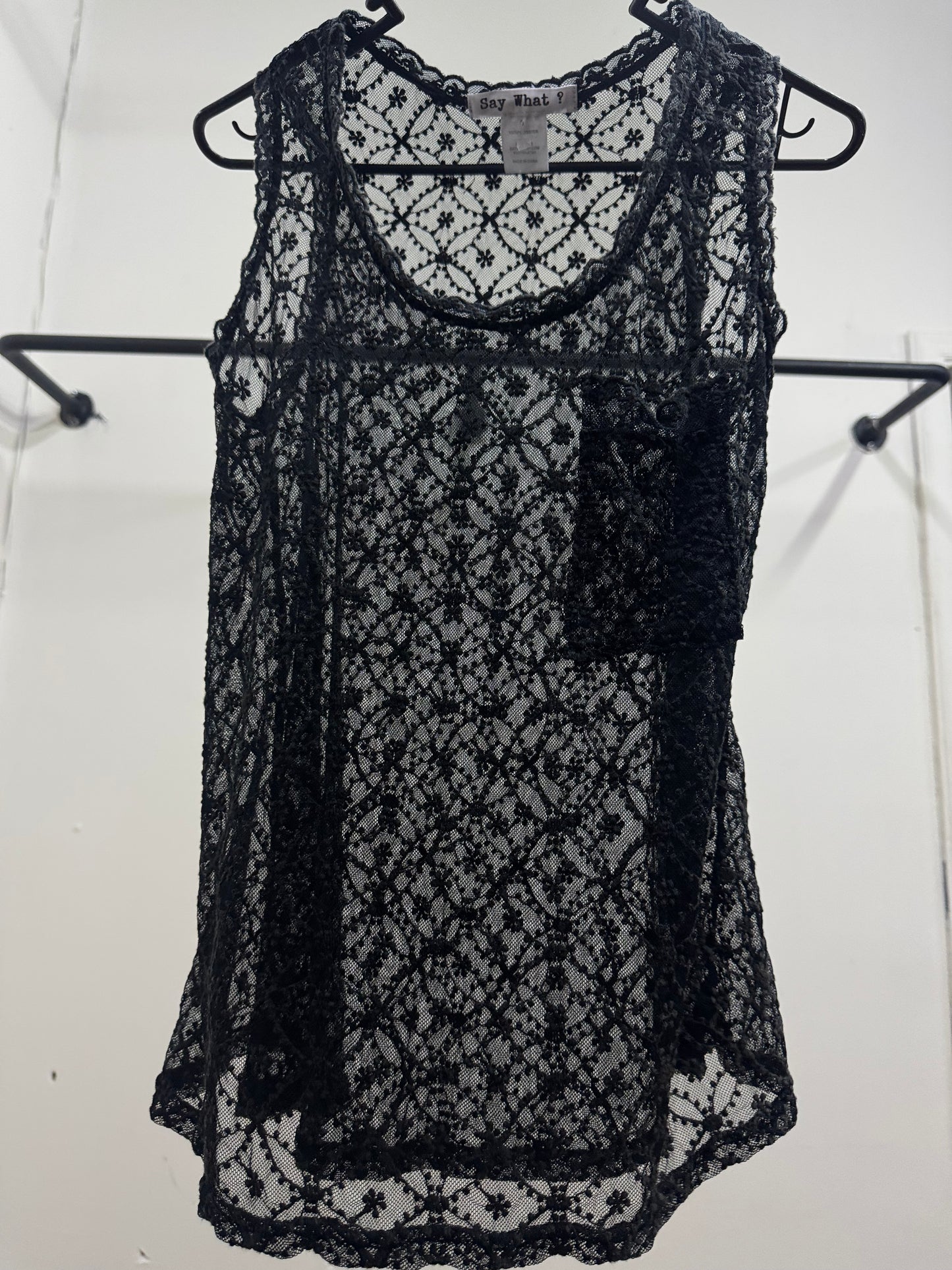 Say What Black Sheer Top