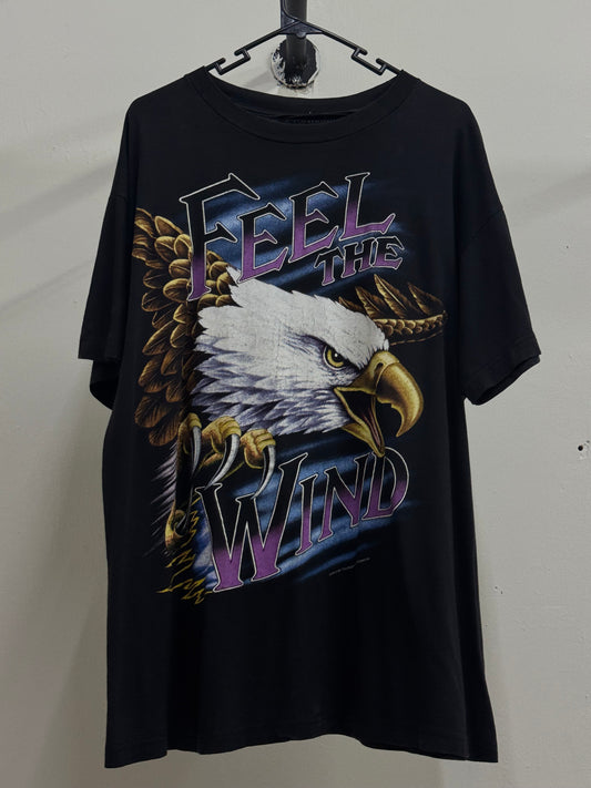 Feel The Wind Eagle Black Tee