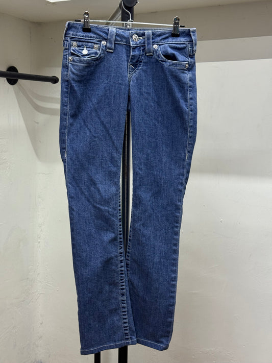 True Religion Back Pattern Blue Denim Jeans