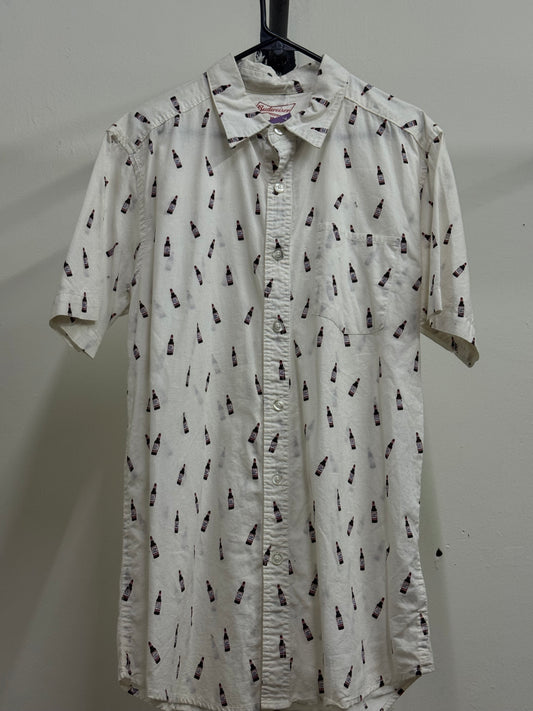Budweiser White Beer Print Shirt